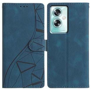 For OPPO A79 5G / A2 5G Triangles Embossed Leather Phone Case(Blue)