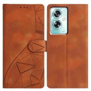 For OPPO A79 5G / A2 5G Triangles Embossed Leather Phone Case(Brown)