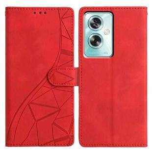 For OPPO A79 5G / A2 5G Triangles Embossed Leather Phone Case(Red)