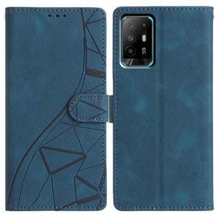 For OPPO A94 5G Triangles Embossed Leather Phone Case(Blue)