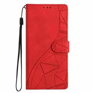 For OPPO A98 Triangles Embossed Leather Phone Case(Red)