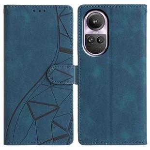 For OPPO Reno10 / Reno10 Pro Triangles Embossed Leather Phone Case(Blue)