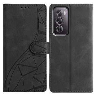 For OPPO Reno12 Pro 5G Global Triangles Embossed Leather Phone Case(Black)
