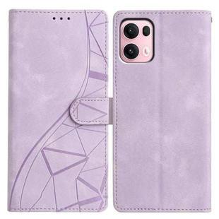 For OPPO Reno13 Pro Triangles Embossed Leather Phone Case(Purple)