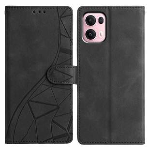 For OPPO Reno13 Pro Triangles Embossed Leather Phone Case(Black)
