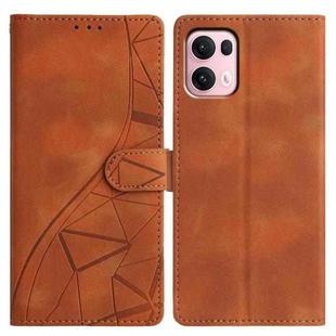 For OPPO Reno13 Pro Triangles Embossed Leather Phone Case(Brown)
