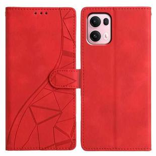 For OPPO Reno13 Pro Triangles Embossed Leather Phone Case(Red)