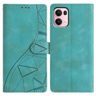 For OPPO Reno13 Pro Triangles Embossed Leather Phone Case(Green)