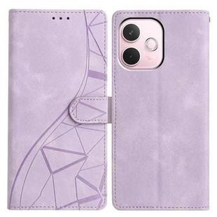 For OPPO A5 Pro 5G Global Triangles Embossed Leather Phone Case(Purple)