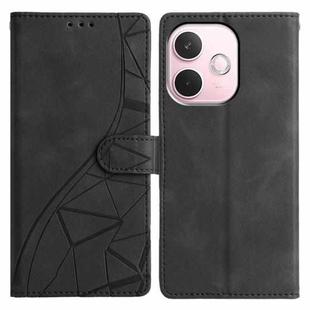 For OPPO A5 Pro 5G Global Triangles Embossed Leather Phone Case(Black)