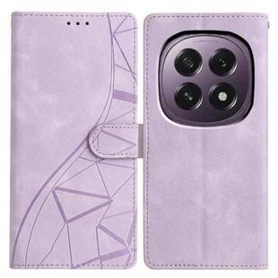For OPPO A5 5G Global Triangles Embossed Leather Phone Case(Purple)
