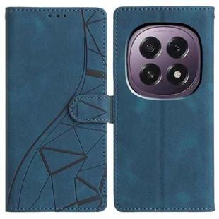 For OPPO A5 5G Global Triangles Embossed Leather Phone Case(Blue)