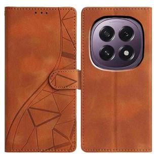 For OPPO A5 5G Global Triangles Embossed Leather Phone Case(Brown)
