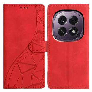 For OPPO A5 5G Global Triangles Embossed Leather Phone Case(Red)