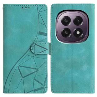 For OPPO A5 5G Global Triangles Embossed Leather Phone Case(Green)