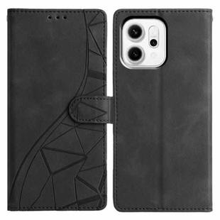 For OPPO Reno14 5G Global Triangles Embossed Leather Phone Case(Black)