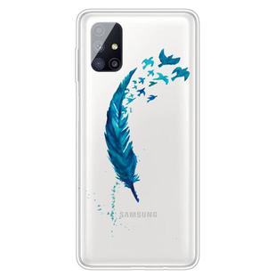 For Samsung Galaxy M51 (Side Fingerprint Version) Shockproof Painted Transparent TPU Protective Case(Feather)