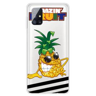 For Samsung Galaxy M51 (Side Fingerprint Version) Shockproof Painted Transparent TPU Protective Case(Pineapple)