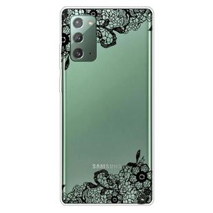 For Samsung Galaxy Note20 Shockproof Painted Transparent TPU Protective Case(Lace Flower)