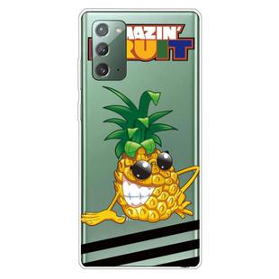 For Samsung Galaxy Note20 Shockproof Painted Transparent TPU Protective Case(Pineapple)