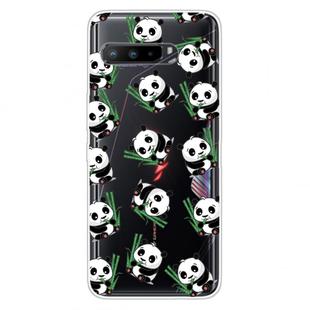 For Asus ROG Phone 3 ZS661KS Shockproof Painted Transparent TPU Protective Case(Panda)