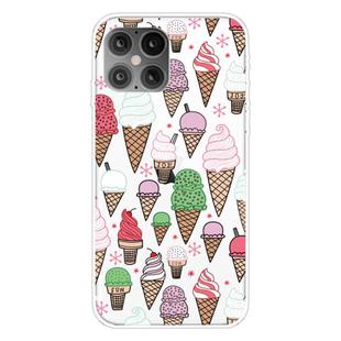 For iPhone 12 mini Shockproof Painted Transparent TPU Protective Case(Ice Cream)