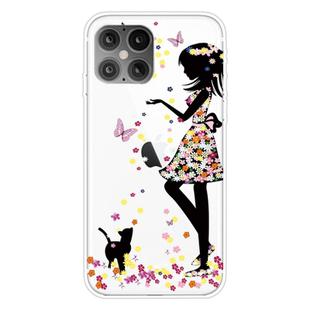 For iPhone 12 mini Shockproof Painted Transparent TPU Protective Case(Girl)