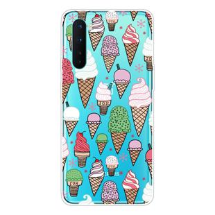 For OnePlus Nord Shockproof Painted Transparent TPU Protective Case(Ice Cream)