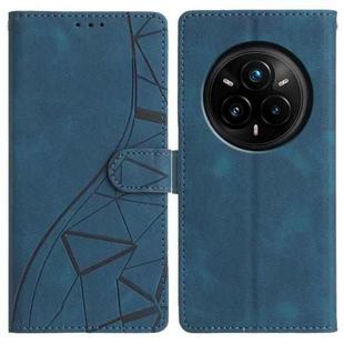For Realme 14 Pro 5G Triangles Embossed Leather Phone Case(Blue)
