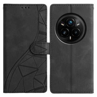 For Realme 14 Pro 5G Triangles Embossed Leather Phone Case(Black)