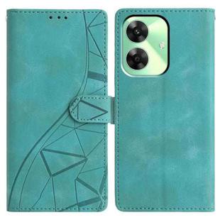 For Realme C61 / C63 Triangles Embossed Leather Phone Case(Green)