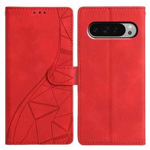 For Google Pixel 9 / 9 Pro Triangles Embossed Leather Phone Case(Red)