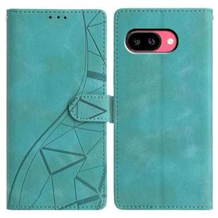 For Google Pixel 9a Triangles Embossed Leather Phone Case(Green)
