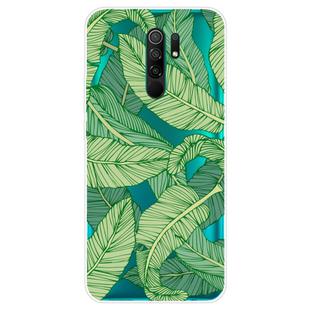 For Xiaomi Redmi 9 Coloured Drawing Pattern Highly Transparent TPU Protective Case(Banana Leaf)