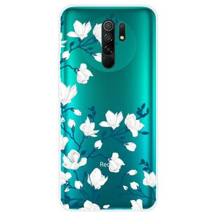 For Xiaomi Redmi 9 Coloured Drawing Pattern Highly Transparent TPU Protective Case(Magnolia)