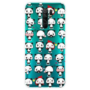 For Xiaomi Redmi 9 Coloured Drawing Pattern Highly Transparent TPU Protective Case(Mini Panda)