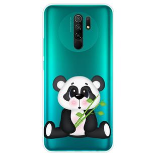 For Xiaomi Redmi 9 Coloured Drawing Pattern Highly Transparent TPU Protective Case(Bamboo Bear)