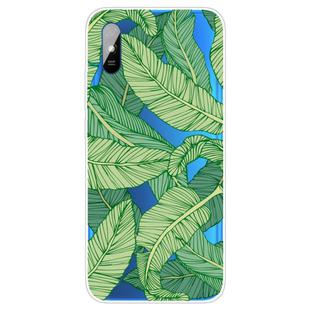 For Xiaomi Redmi 9A Coloured Drawing Pattern Highly Transparent TPU Protective Case(Banana Leaf)