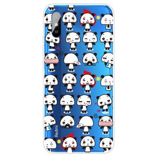 For Xiaomi Redmi 9A Coloured Drawing Pattern Highly Transparent TPU Protective Case(Mini Panda)