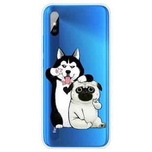 For Xiaomi Redmi 9A Coloured Drawing Pattern Highly Transparent TPU Protective Case(Selfie Dog)