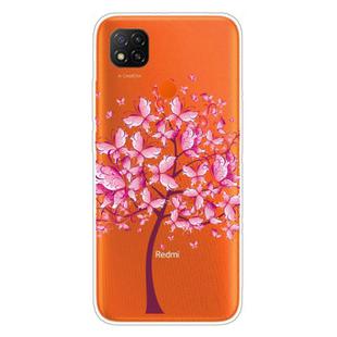 For Xiaomi Redmi 9C Coloured Drawing Pattern Highly Transparent TPU Protective Case(Butterfly Tree)