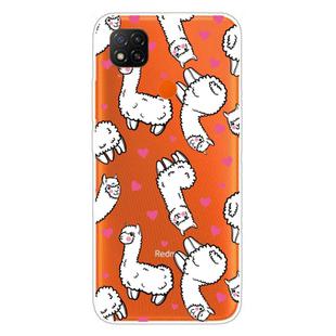 For Xiaomi Redmi 9C Coloured Drawing Pattern Highly Transparent TPU Protective Case(Alpaca)