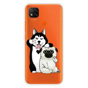 For Xiaomi Redmi 9C Coloured Drawing Pattern Highly Transparent TPU Protective Case(Selfie Dog)