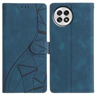 For OnePlus 13 Triangles Embossed Leather Phone Case(Blue)