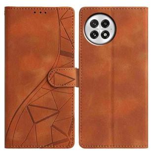 For OnePlus 13 Triangles Embossed Leather Phone Case(Brown)
