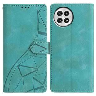 For OnePlus 13 Triangles Embossed Leather Phone Case(Green)
