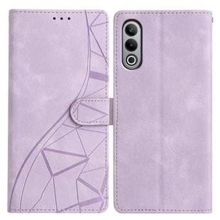 For OnePlus Nord CE4 Triangles Embossed Leather Phone Case(Purple)