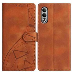 For OnePlus Nord CE4 Triangles Embossed Leather Phone Case(Brown)