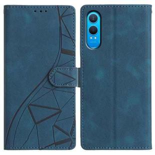 For OnePlus Nord CE4 Lite Triangles Embossed Leather Phone Case(Blue)