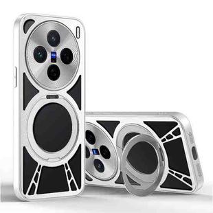 For vivo X200 Cooling Hollow Metal Holder MagSafe Phone Case(Silver)